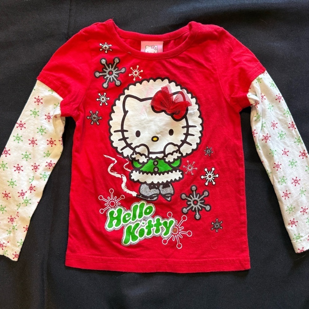 Hello Kitty Festive Red and White Long Sleeve Tee